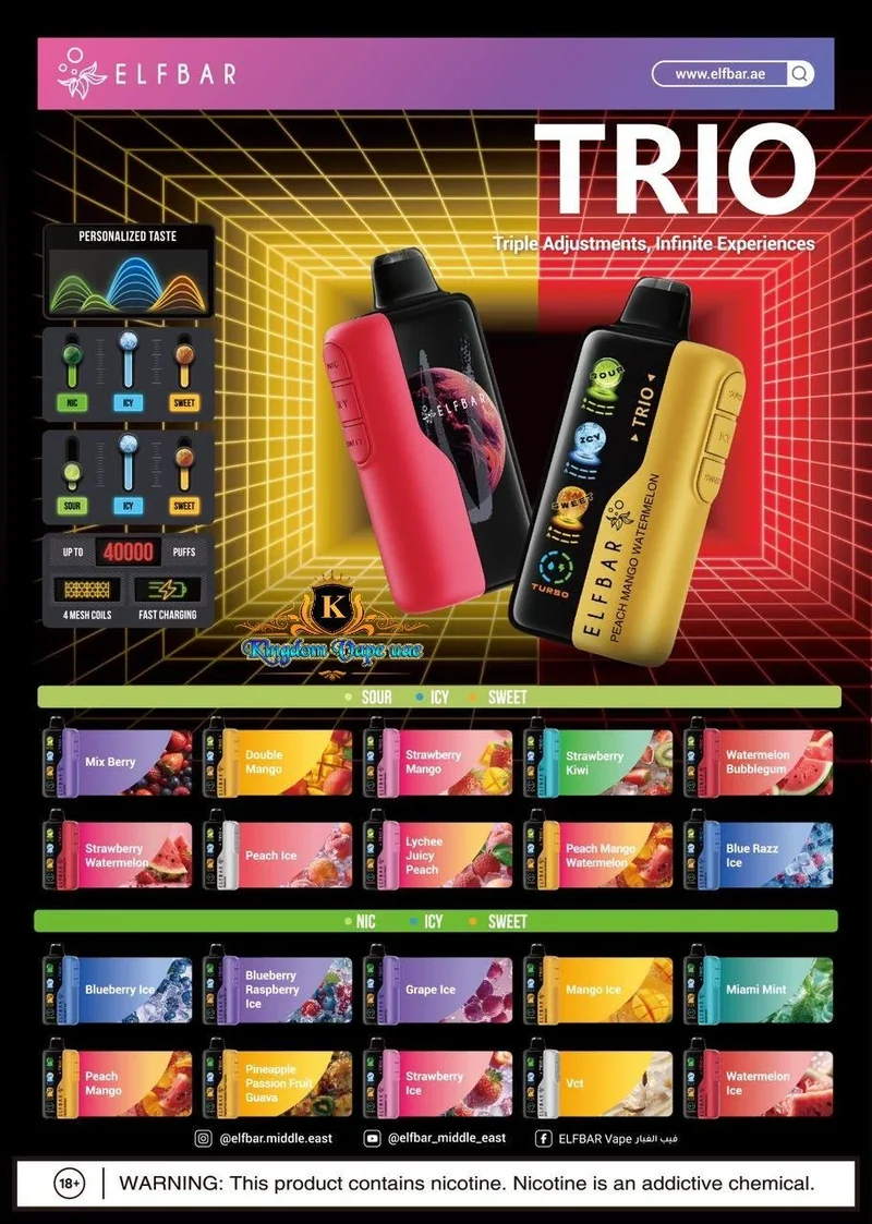 ELF Bar TRIO 40K 40000 Puffs Einweg Kit 20ml - 💥 Nehme 4 Zahle NUR 3! + Ab einem Einkauf von 100€ 2 Mystery Gratis💥