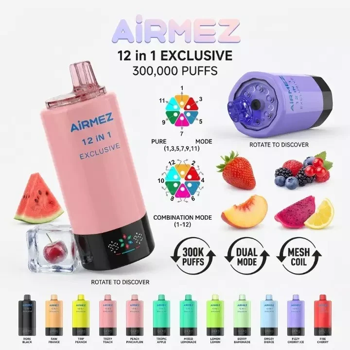 Airmez 12in1 300K 300000 Puffs Einweg Kit 90ml - 💥 Nehme 4 Zahle NUR 3! + Ab einem Einkauf von 100€ 2 Mystery Gratis💥