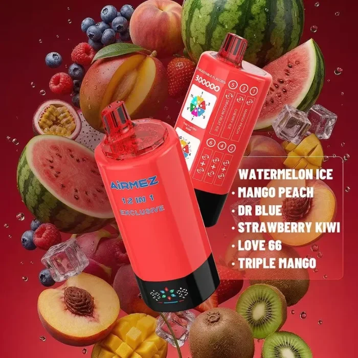 Airmez 12in1 300K 300000 Puffs Einweg Kit 90ml - 💥 Nehme 4 Zahle NUR 3! + Ab einem Einkauf von 100€ 2 Mystery Gratis💥