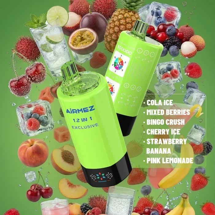 Airmez 12in1 300K 300000 Puffs Einweg Kit 90ml - 💥 Nehme 4 Zahle NUR 3! + Ab einem Einkauf von 100€ 2 Mystery Gratis💥