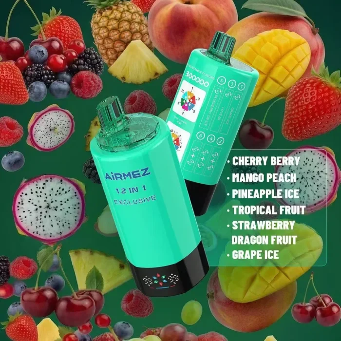 Airmez 12in1 300K 300000 Puffs Einweg Kit 90ml - 💥 Nehme 4 Zahle NUR 3! + Ab einem Einkauf von 100€ 2 Mystery Gratis💥