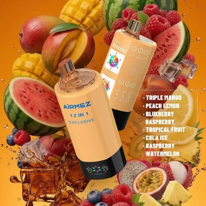 Airmez 12in1 300K 300000 Puffs Einweg Kit 90ml - 💥 Nehme 4 Zahle NUR 3! + Ab einem Einkauf von 100€ 2 Mystery Gratis💥