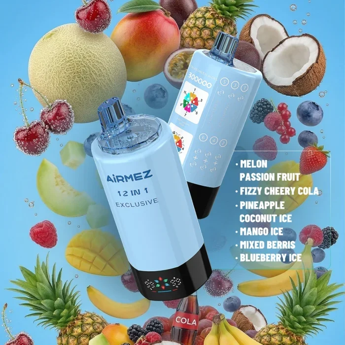 Airmez 12in1 300K 300000 Puffs Einweg Kit 90ml - 💥 Nehme 4 Zahle NUR 3! + Ab einem Einkauf von 100€ 2 Mystery Gratis💥