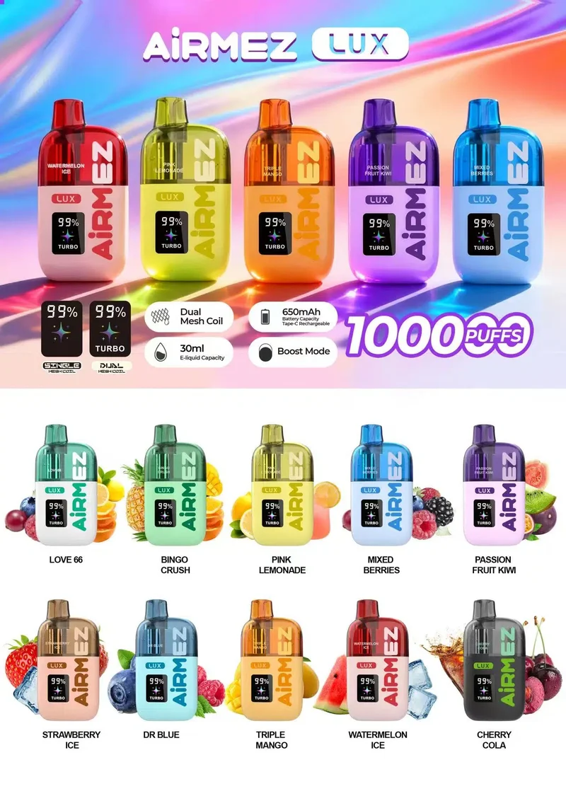 Airmez Lux 100000 100K Puffs Einweg Kit - 💥 Nehme 4 Zahle NUR 3! + Ab einem Einkauf von 100€ 2 Mystery Gratis💥