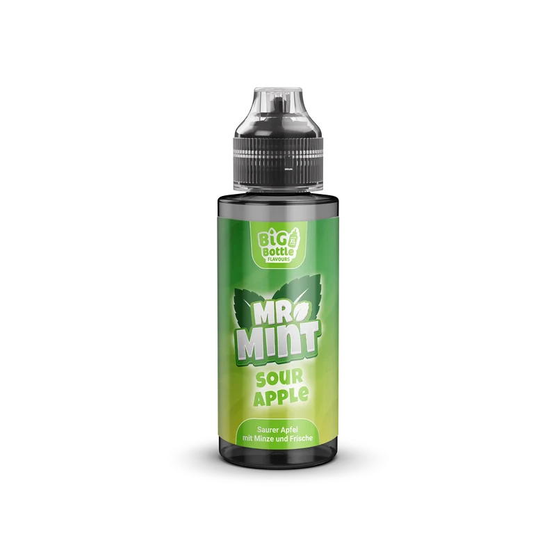 Big Bottle Flavours Longfill - Mr Mint Sour Apple - 10ml Aroma in 120ml Flasche