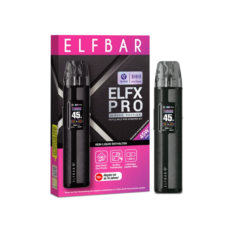 Elfbar Elfx Pro Pod Kit – 1200mAh E-Zigarette mit 45W & Farbdisplay