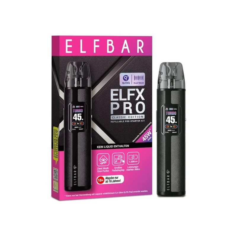 Elfbar Elfx Pro Pod Kit – 1200mAh E-Zigarette mit 45W & Farbdisplay