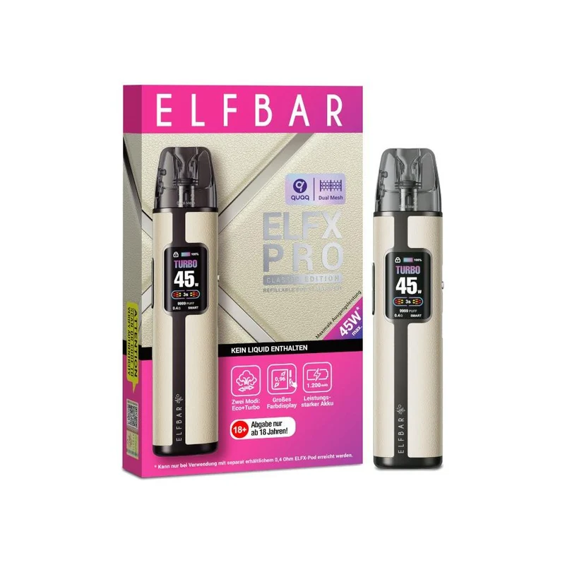 Elfbar Elfx Pro Pod Kit – 1200mAh E-Zigarette mit 45W & Farbdisplay
