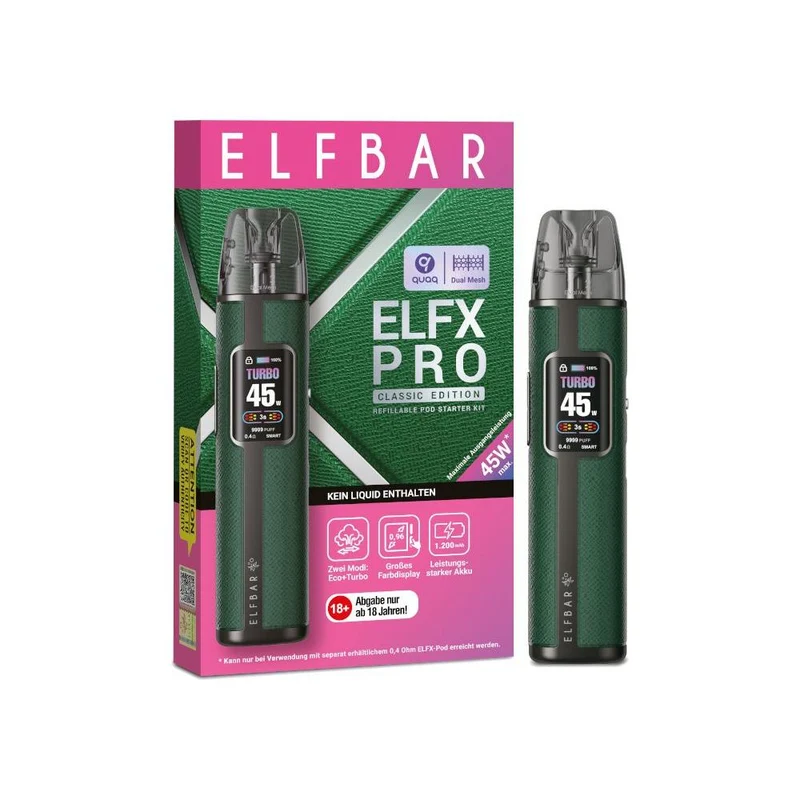 Elfbar Elfx Pro Pod Kit – 1200mAh E-Zigarette mit 45W & Farbdisplay