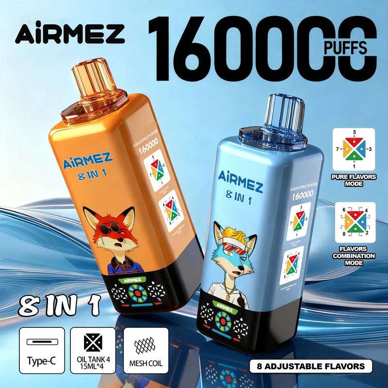 AIRMEZ FOX 8 IN 1 160K 160000 Puffs Einweg Kit - 💥 Nehme 4 Zahle NUR 3! + Ab einem Einkauf von 100€ 2 Mystery Gratis💥