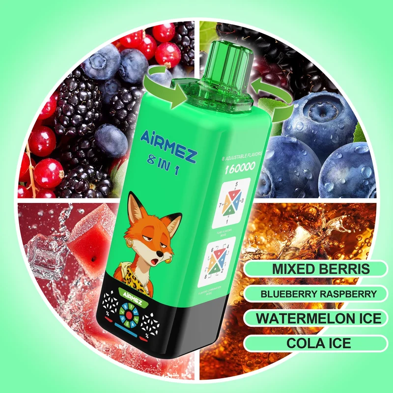 AIRMEZ FOX 8 IN 1 160K 160000 Puffs Einweg Kit - 💥 Nehme 4 Zahle NUR 3! + Ab einem Einkauf von 100€ 2 Mystery Gratis💥