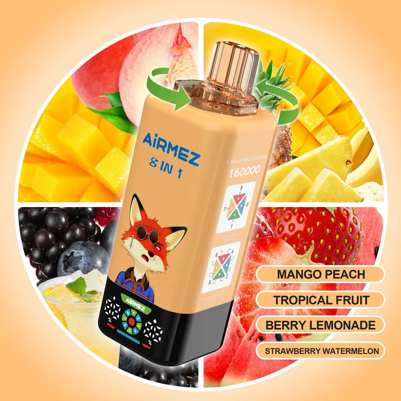 AIRMEZ FOX 8 IN 1 160K 160000 Puffs Einweg Kit - 💥 Nehme 4 Zahle NUR 3! + Ab einem Einkauf von 100€ 2 Mystery Gratis💥