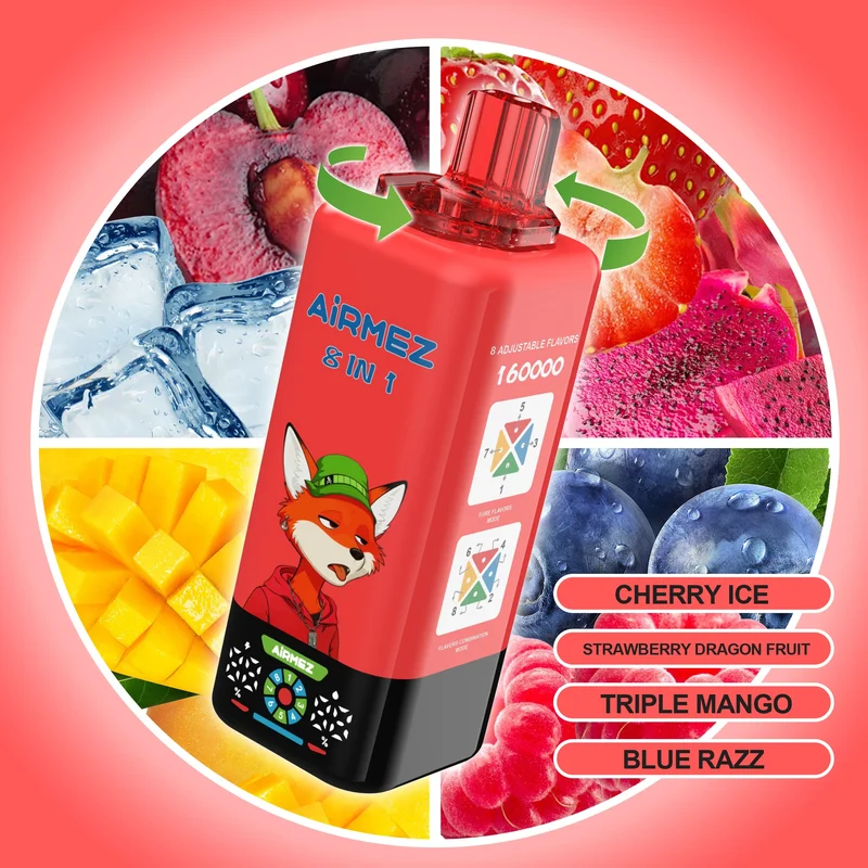 AIRMEZ FOX 8 IN 1 160K 160000 Puffs Einweg Kit - 💥 Nehme 4 Zahle NUR 3! + Ab einem Einkauf von 100€ 2 Mystery Gratis💥