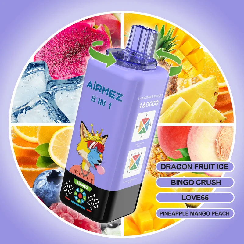 AIRMEZ FOX 8 IN 1 160K 160000 Puffs Einweg Kit - 💥 Nehme 4 Zahle NUR 3! + Ab einem Einkauf von 100€ 2 Mystery Gratis💥