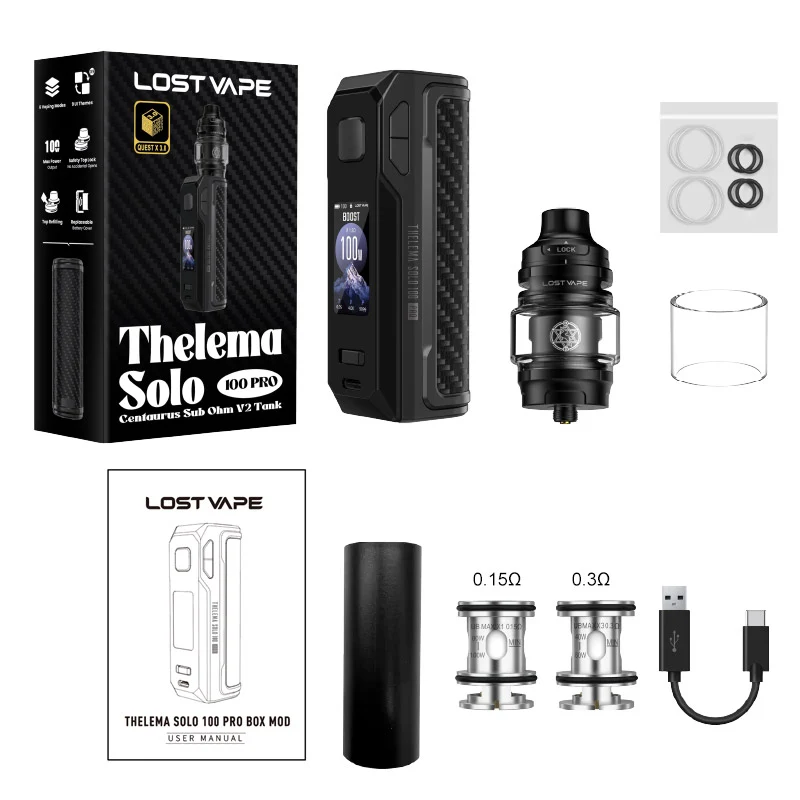Lost Vape Thelema Solo 100 Pro Kit mit Centaurus Sub Ohm V2 Tank Verdampfer 5ml