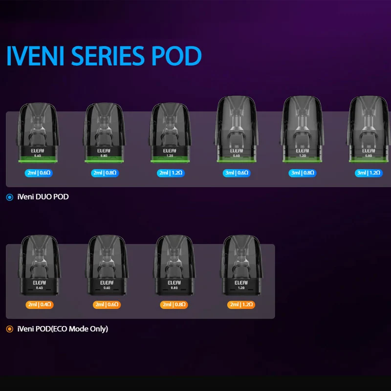 Eleaf iVeni DUO Pod Kartusche für iVeni Duo Kit 3ml (4 Stück/Packung)