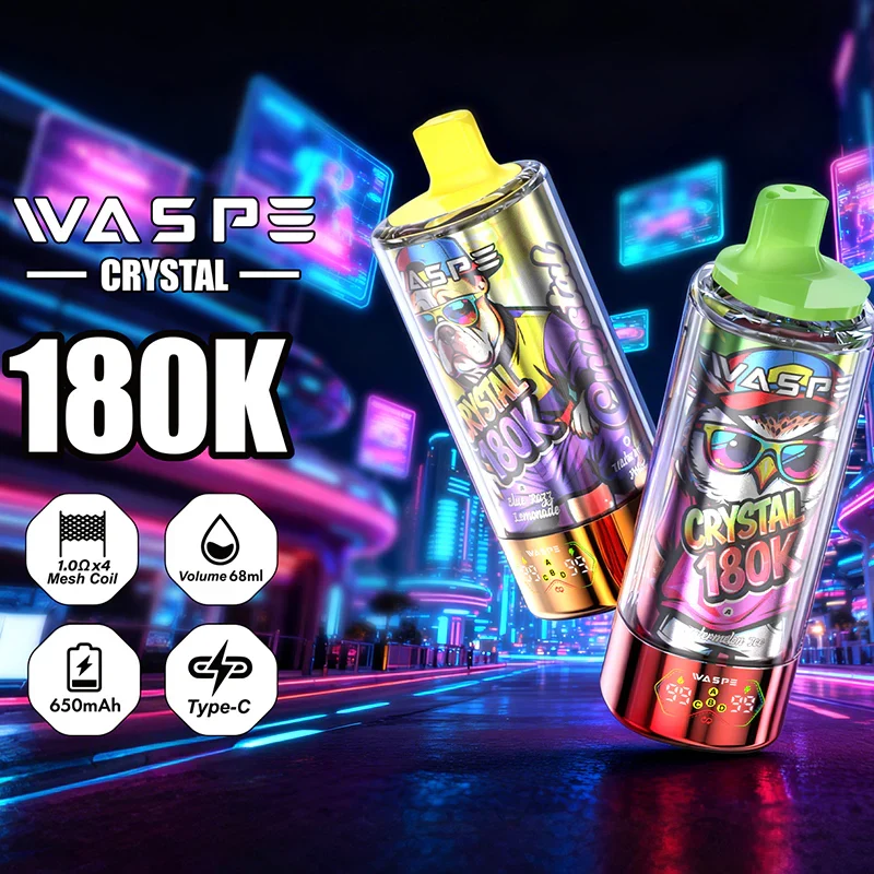 WASPE Crystal 8-in-1 180K 180000 Puffs Einweg Kit 68ml - 💥 Nehme 4 Zahle NUR 3! + Ab einem Einkauf von 100€ 2 Mystery Gratis💥