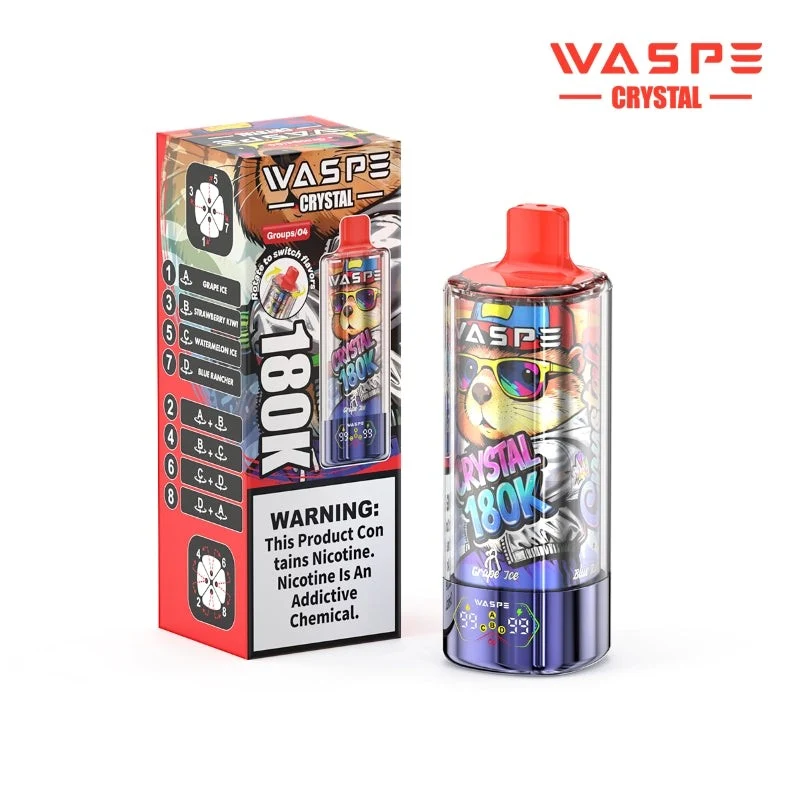 WASPE Crystal 8-in-1 180K 180000 Puffs Einweg Kit 68ml - 💥 Nehme 4 Zahle NUR 3! + Ab einem Einkauf von 100€ 2 Mystery Gratis💥