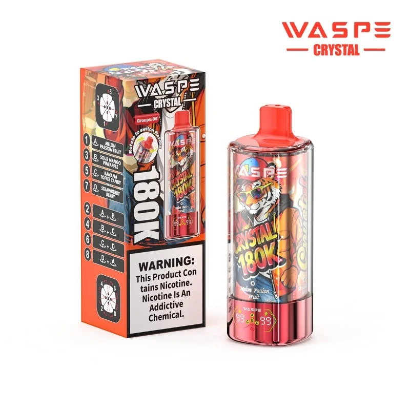WASPE Crystal 8-in-1 180K 180000 Puffs Einweg Kit 68ml - 💥 Nehme 4 Zahle NUR 3! + Ab einem Einkauf von 100€ 2 Mystery Gratis💥