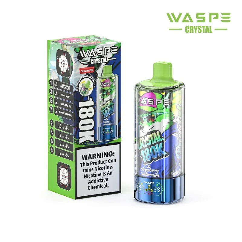 WASPE Crystal 8-in-1 180K 180000 Puffs Einweg Kit 68ml - 💥 Nehme 4 Zahle NUR 3! + Ab einem Einkauf von 100€ 2 Mystery Gratis💥