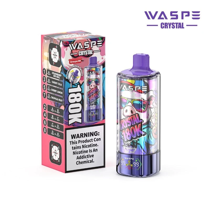 WASPE Crystal 8-in-1 180K 180000 Puffs Einweg Kit 68ml - 💥 Nehme 4 Zahle NUR 3! + Ab einem Einkauf von 100€ 2 Mystery Gratis💥