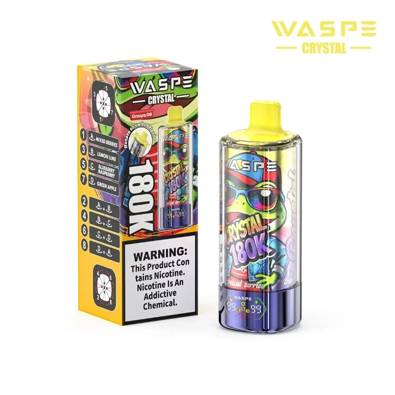 WASPE Crystal 8-in-1 180K 180000 Puffs Einweg Kit 68ml - 💥 Nehme 4 Zahle NUR 3! + Ab einem Einkauf von 100€ 2 Mystery Gratis💥