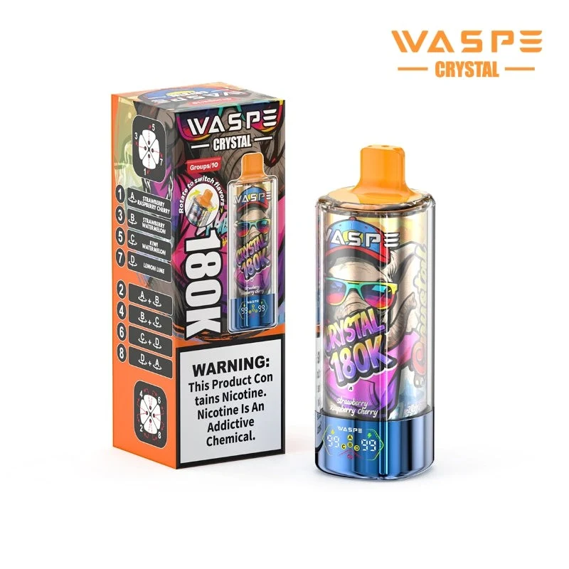 WASPE Crystal 8-in-1 180K 180000 Puffs Einweg Kit 68ml - 💥 Nehme 4 Zahle NUR 3! + Ab einem Einkauf von 100€ 2 Mystery Gratis💥
