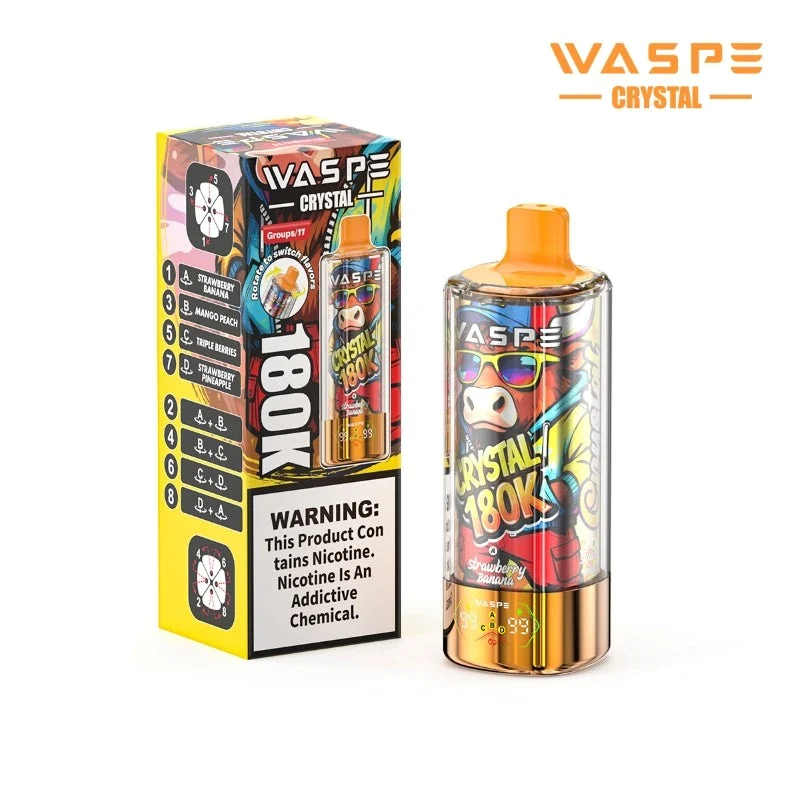 WASPE Crystal 8-in-1 180K 180000 Puffs Einweg Kit 68ml - 💥 Nehme 4 Zahle NUR 3! + Ab einem Einkauf von 100€ 2 Mystery Gratis💥