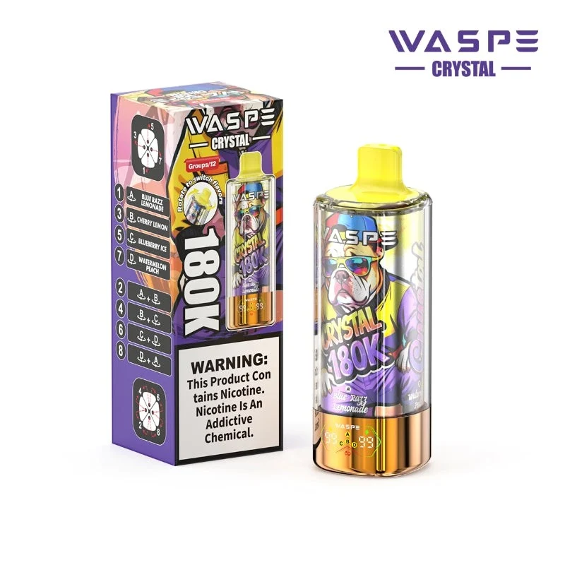 WASPE Crystal 8-in-1 180K 180000 Puffs Einweg Kit 68ml - 💥 Nehme 4 Zahle NUR 3! + Ab einem Einkauf von 100€ 2 Mystery Gratis💥