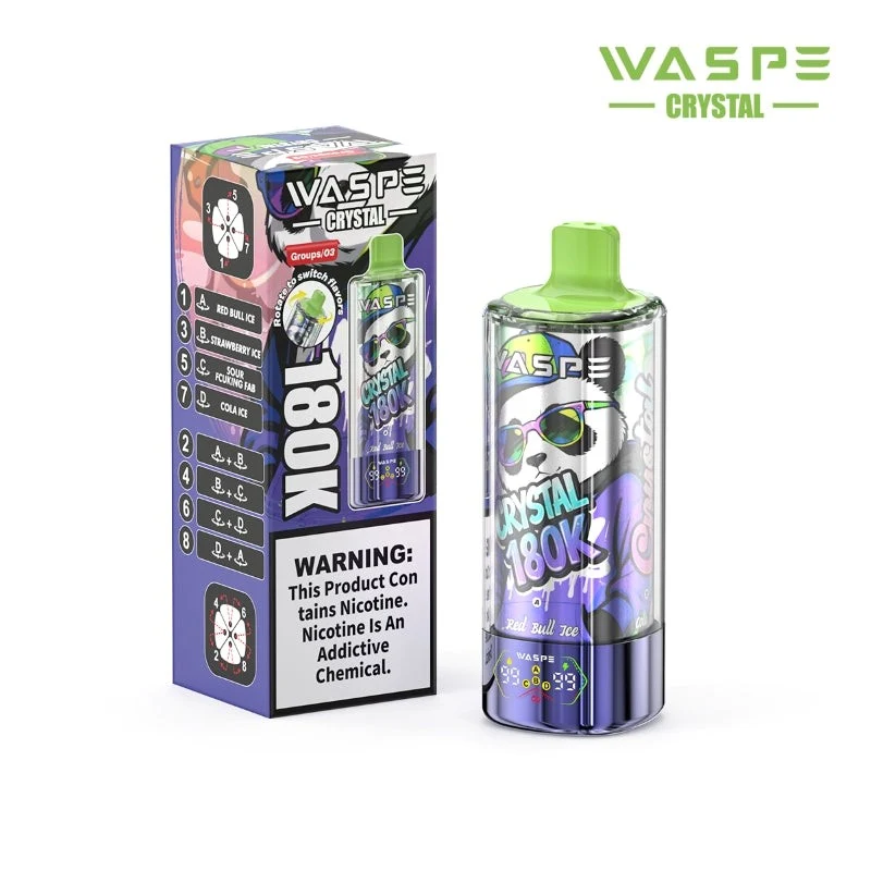 WASPE Crystal 8-in-1 180K 180000 Puffs Einweg Kit 68ml - 💥 Nehme 4 Zahle NUR 3! + Ab einem Einkauf von 100€ 2 Mystery Gratis💥