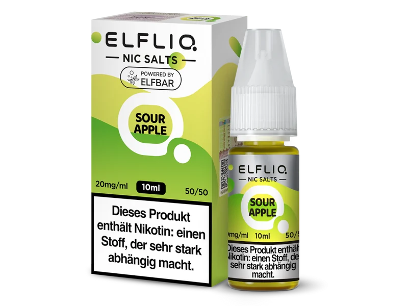 ELFLIQ Sour Apple Nikotinsalz Liquid – 10ml E-Liquid für Pod-Systeme