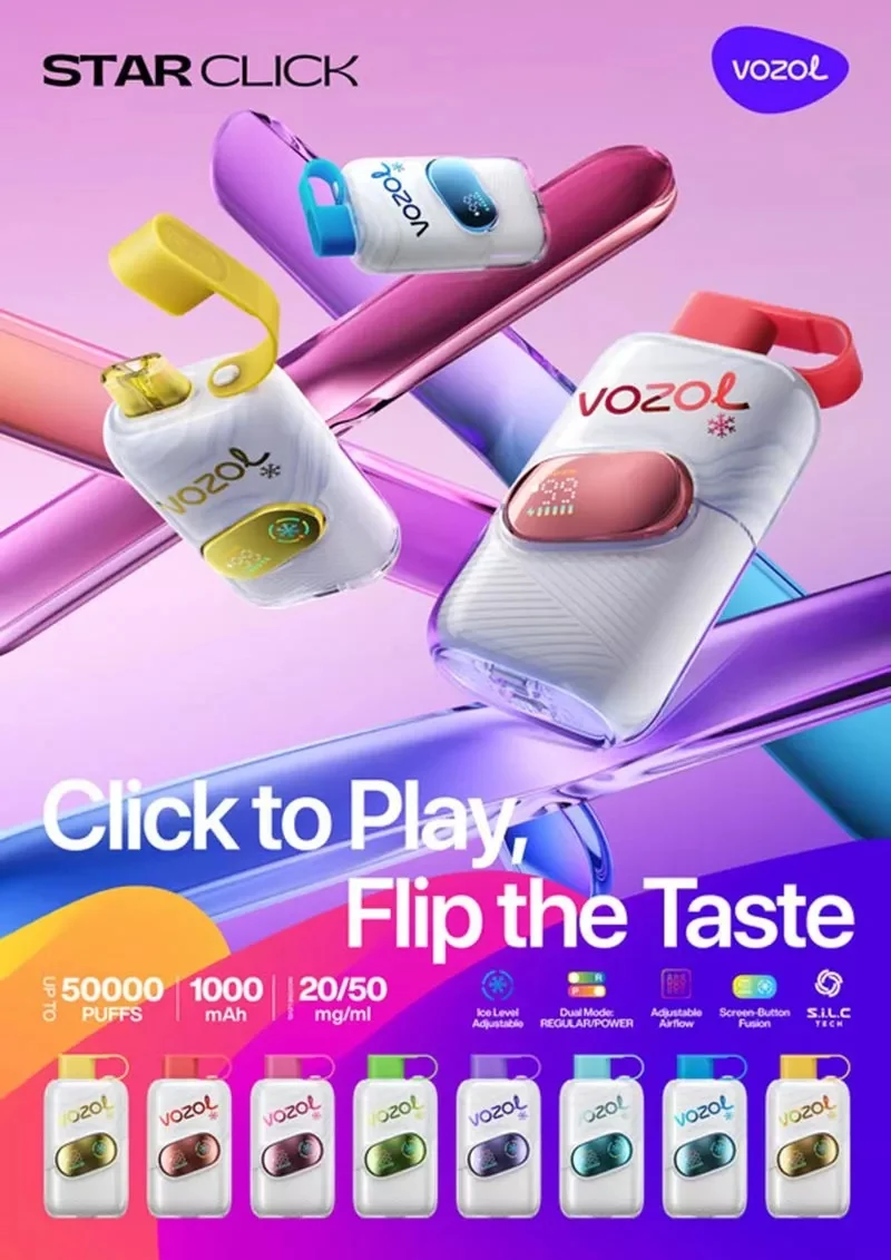 Vozol Star Click 50K Puffs Wiederaufladbares Einweg Kit (50000 Puffs) - 💥 Nehme 4 Zahle NUR 3! + Ab einem Einkauf von 100€ 2 Mystery Gratis💥