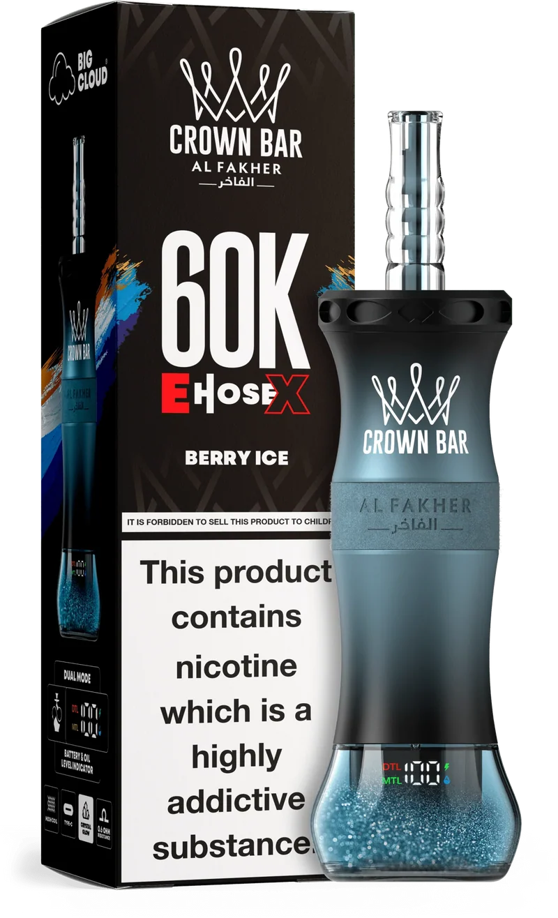 AL Fakher Crown Bar 60K 60000 Puffs E-Hose X Einweg Kit - 💥 Nehme 4 Zahle NUR 3! + Ab einem Einkauf von 100€ 2 Mystery Gratis💥