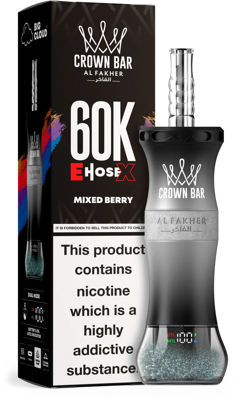 AL Fakher Crown Bar 60K 60000 Puffs E-Hose X Einweg Kit - 💥 Nehme 4 Zahle NUR 3! + Ab einem Einkauf von 100€ 2 Mystery Gratis💥