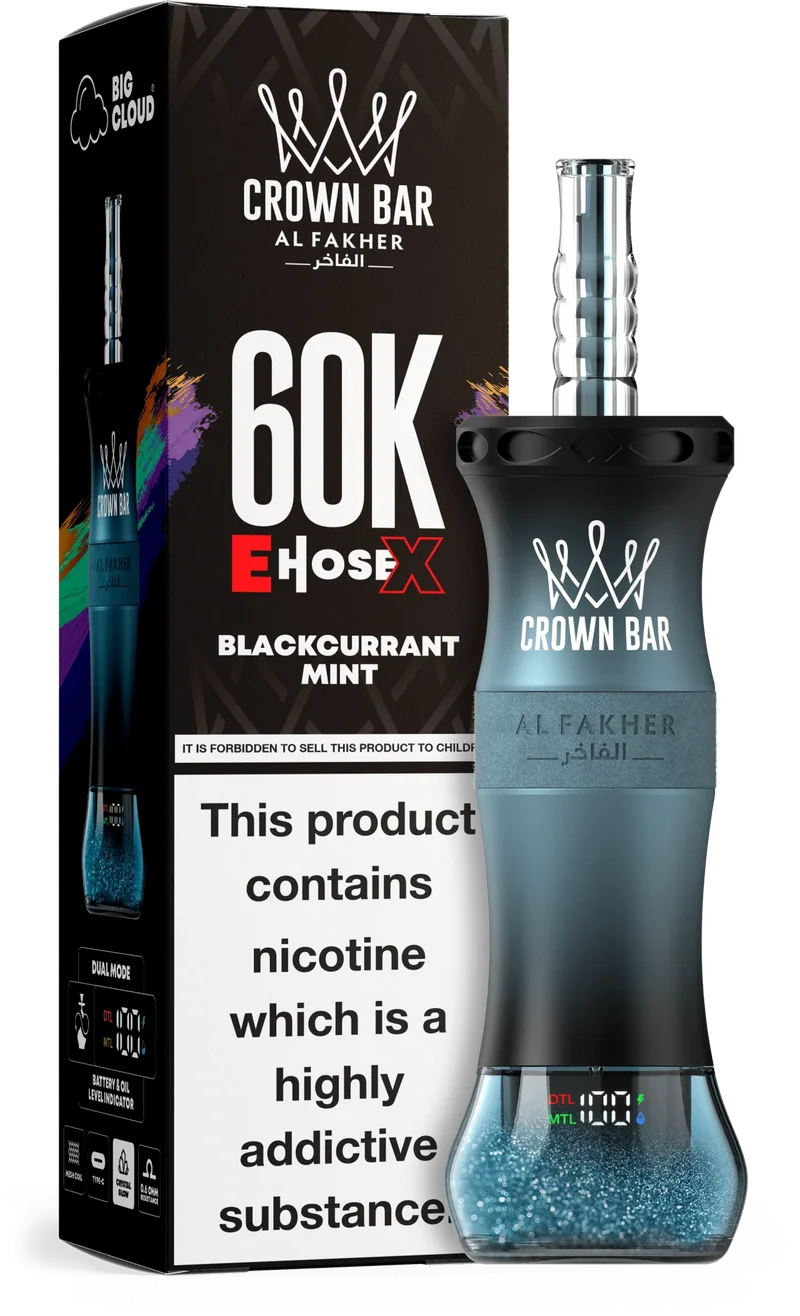 AL Fakher Crown Bar 60K 60000 Puffs E-Hose X Einweg Kit - 💥 Nehme 4 Zahle NUR 3! + Ab einem Einkauf von 100€ 2 Mystery Gratis💥