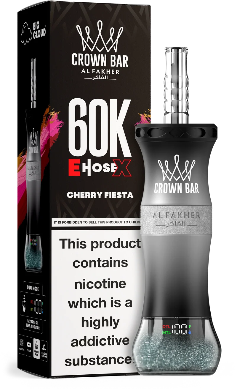 AL Fakher Crown Bar 60K 60000 Puffs E-Hose X Einweg Kit - 💥 Nehme 4 Zahle NUR 3! + Ab einem Einkauf von 100€ 2 Mystery Gratis💥
