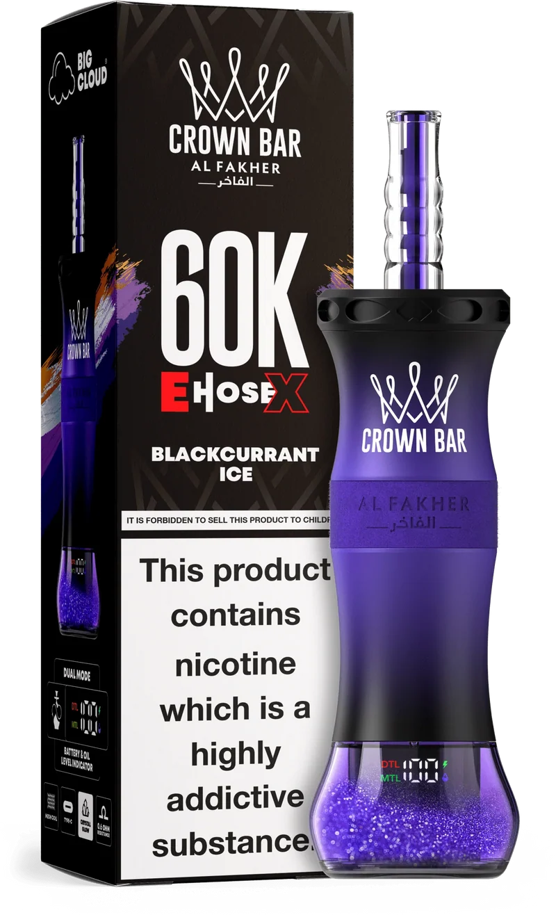 AL Fakher Crown Bar 60K 60000 Puffs E-Hose X Einweg Kit - 💥 Nehme 4 Zahle NUR 3! + Ab einem Einkauf von 100€ 2 Mystery Gratis💥