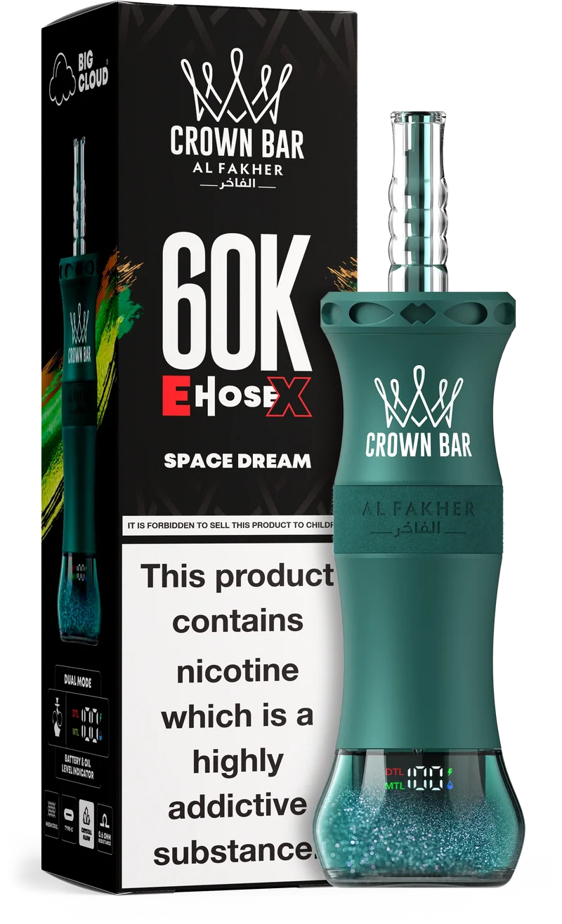 AL Fakher Crown Bar 60K 60000 Puffs E-Hose X Einweg Kit - 💥 Nehme 4 Zahle NUR 3! + Ab einem Einkauf von 100€ 2 Mystery Gratis💥