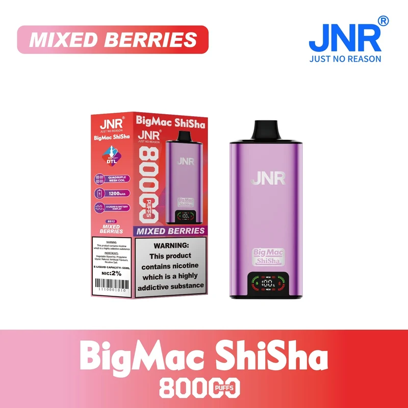 JNR BIG MAC Shisha 80K 80000 Puffs Einweg Kit- 💥 Nehme 5 Zahle NUR 4! + Ab einem Einkauf von 100€ 2 Mystery Gratis💥