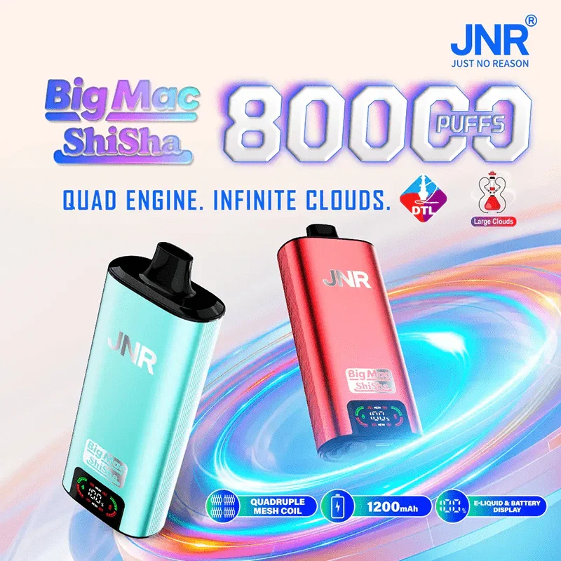JNR BIG MAC Shisha 80K 80000 Puffs Einweg Kit- 💥 Nehme 5 Zahle NUR 4! + Ab einem Einkauf von 100€ 2 Mystery Gratis💥