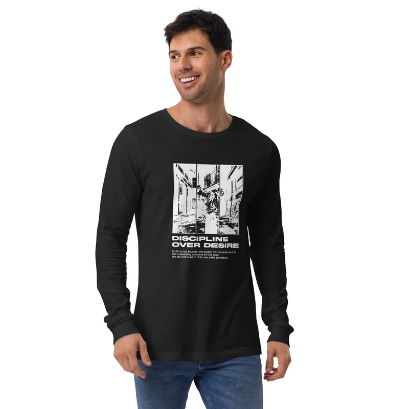 Discipline over Desire Unisex Langarm-T-Shirt