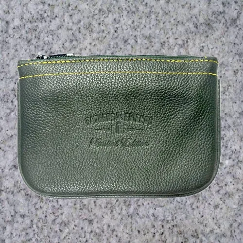 Eric Stokkebye: 4TH GENERATION FFF LEATHER ZIPPER POUCH - GREEN