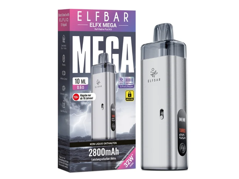 Elfbar ELFX Mega E-Zigaretten Set – 2800mAh Pod System mit 32W & 10ml