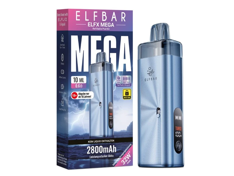 Elfbar ELFX Mega E-Zigaretten Set – 2800mAh Pod System mit 32W & 10ml