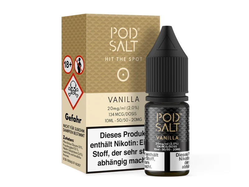 Pod Salt Vanilla Nikotinsalz Liquid – 10ml E-Zigarette Liquid (11/20mg)