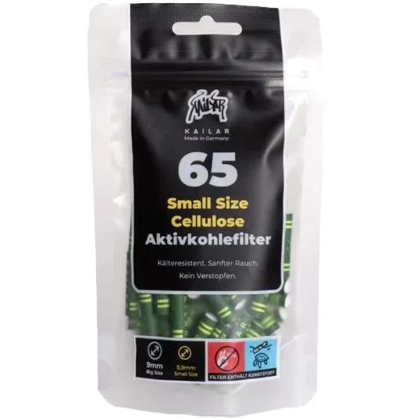 Kailar - 65 Slim Cellulose Aktivkohlefilter - Green
