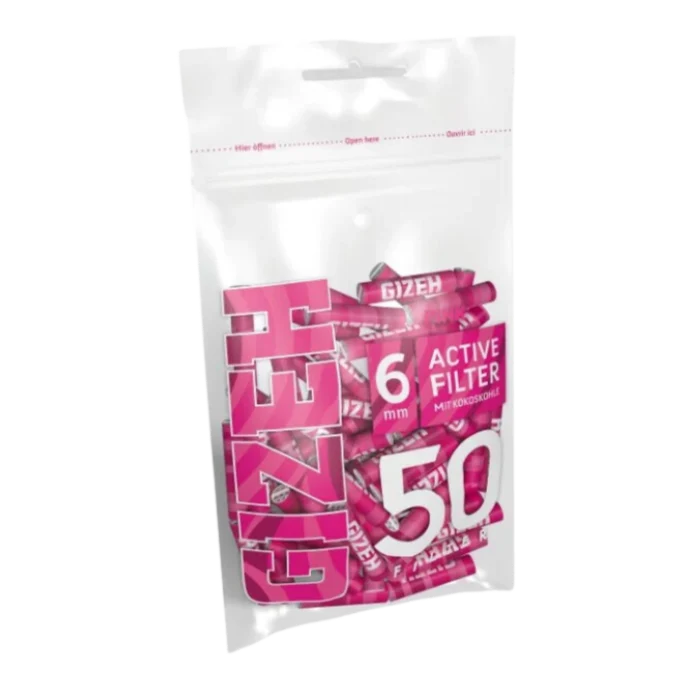 GIZEH - Active Filter 6mm - Pink - Bag 50Stk.