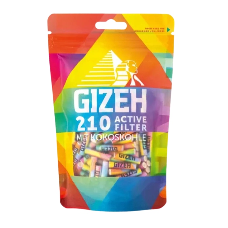 GIZEH - Active Filter 6mm - Rainbow - Bag 50Stk.