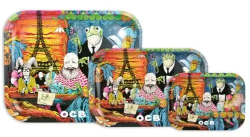 OCB Rolling Tray - Cafe Culture (Small, Medium or Large) (1 Count)