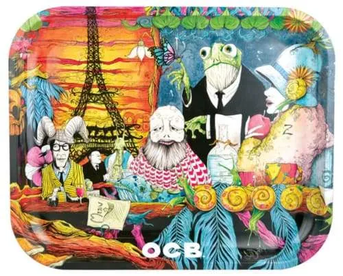 OCB Rolling Tray - Cafe Culture (Small, Medium or Large) (1 Count)